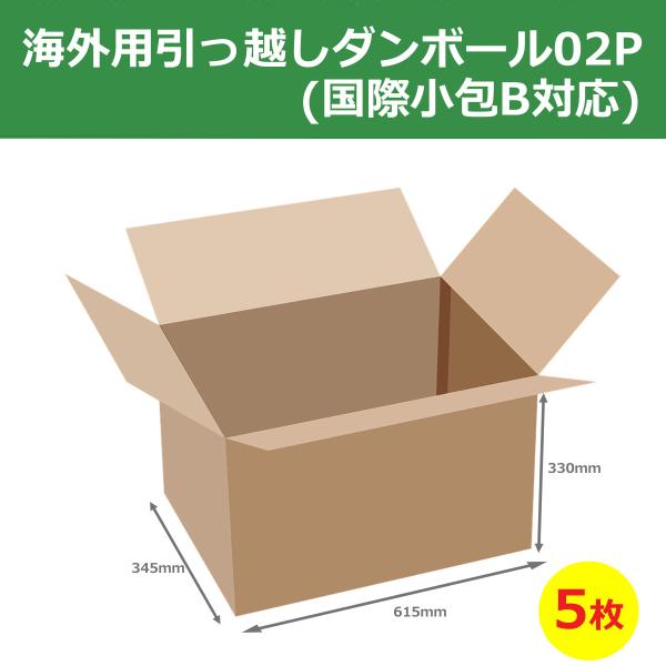 海外用引越しダンボール02P(国際小包B対応)5枚