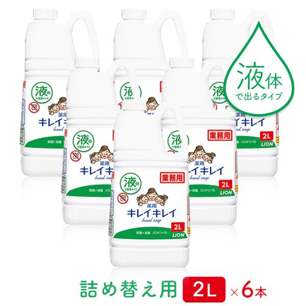 ライオン キレイキレイ 薬用 液体ハンドソープ 2L×6本(ケース) 業務用 送料無料