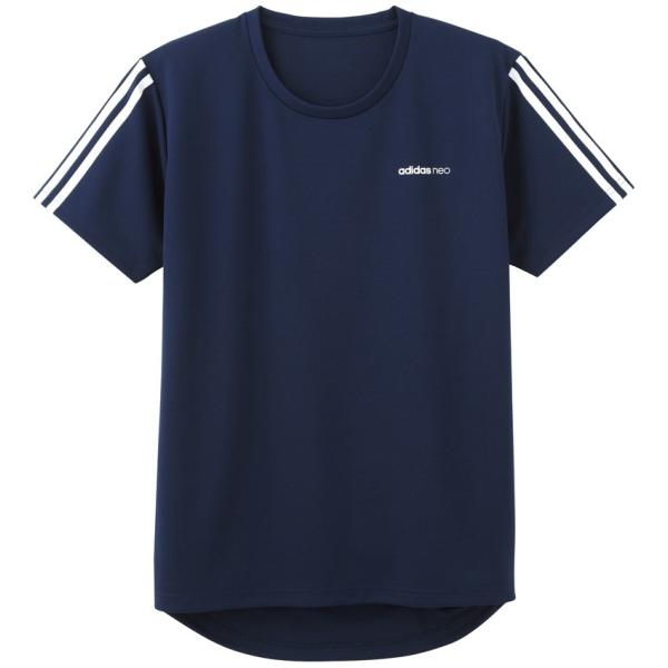 アディダス Tシャツ 半袖  グンゼ メンズTシャツ アディダスネオ 袖3本ライン adidas n...