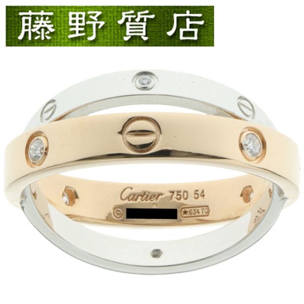 カルティエ CARTIER ビーラブ リング LOVE 指輪 K18 PG ピンクゴールド × WG...