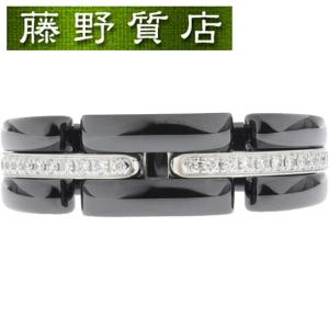 （新品仕上げ済）シャネル CHANEL ウルトラ ダイヤ リング ＃54 K18 WG ホワイト ゴールド ダイヤモンド 黒セラミック J3877 証明書 8674
