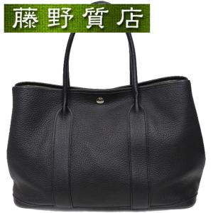 エルメス トートバッグ ガーデンパーティPM ブラック/シルバー エルメス トートバッグ ガーデンパーティPM ブラック/シルバー
