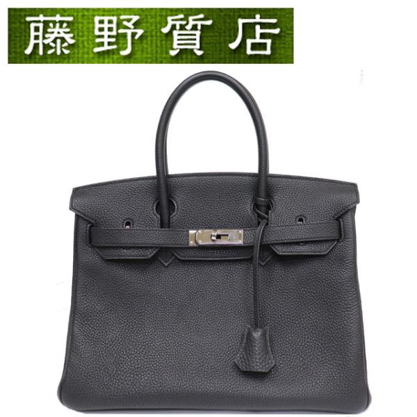 エルメス バーキン30 BIRKIN 黒 ブラック シルバー金具 □K刻印 2007年 型押しレザー...