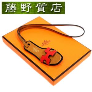 （新品）エルメス HERMES オランナノ サンダルチャーム ルージュクー ナチュラルサブレ ヴァッシュハンター エプソン 箱 8195｜fujino-y-shop