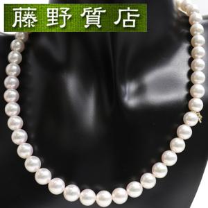 (美品)ミキモト MIKIMOTO パール ネックレス K18 イエローゴールド × パール 46個 約8.5-9.5mm 8643｜fujino-y-shop