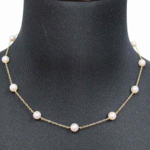 ミキモト MIKIMOTO  パールネックレス  K18イエローゴールド 8930｜fujino-y-shop