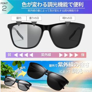 サングラス メンズ 偏光 調光 uvカット 釣...の詳細画像3