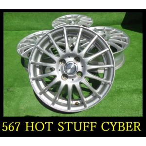 【567】T800706▲HOT STUFF CYBER ホイール▲15x5.5J 4穴 PCD10...