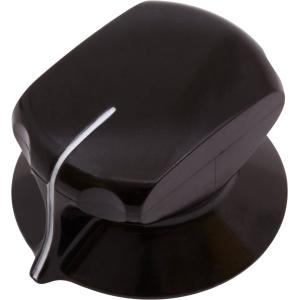 ノブ Knob - Witch Hat, Black 1-10, Skirted, Set Screw, Thin