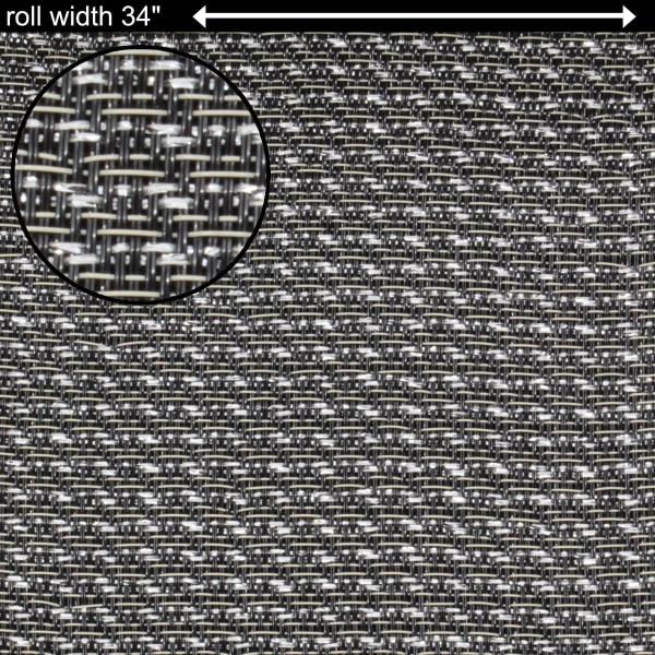 グリルクロス Grill Cloth - Sunn, Black / Silver, 34" Wid...