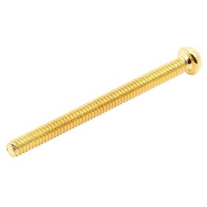 スクリュー Machine Screw - 3-48 x 1-1/4” 31.75mm, Phillips, Pan Head, Gold (1) [送料170円から 同梱可]