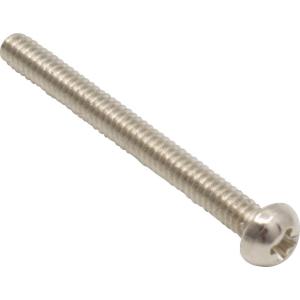 スクリュー Machine Screw - 3-48 x 1” 25.4mm, Phillips, Pan Head, Nickel (1) [送料170円から 同梱可]