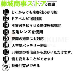 インターホン ワイヤレス 工事不要 付き WI...の詳細画像1