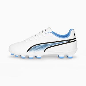 プーマ プーマ キング マッチ HG/AG+MID JR puma 【サッカー・フットサル】 シューズ ジュニア サッカースパイク プーマホワイト×ブルー (107267-01)｜fujispo