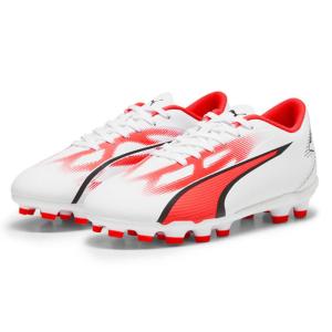 【特価】プーマ ウルトラ プレイ HG/AG + Mid Jr PUMA 【サッカー・フットサル】 シューズ サッカースパイク ジュニア 土 人工芝 プーマホワイト (10753101)｜fujispo