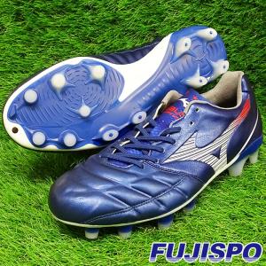 ミズノ レビュラ CUP JAPAN mizuno 【サッカー・フットサル】 シューズ サッカースパイク 大人 天然芝 人工芝 土 REBULA ネイビー×ホワイト (P1GA217014)｜fujispo