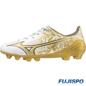 ミズノ アルファ SELECT Jr Prism Gold mizuno ジュニア サッカースパイク 子供 キッズ Jr 天然芝 人工芝 土 α セレクト(P1GB246550)｜fujispo