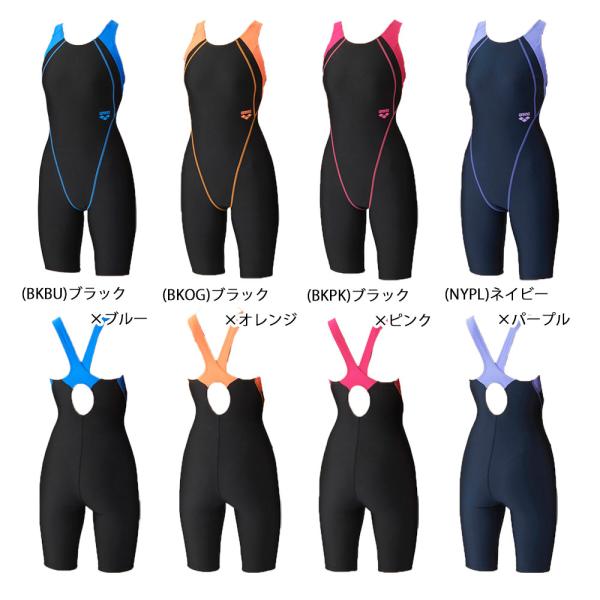 アリーナ フィットネス レディース ワンピーススパッツ オープンバック ハーフレッグ ひっかけパッド...