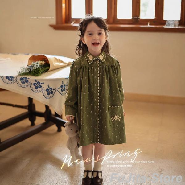 子供服 フォーマル 長袖ワンピース 綿 ★ワンピースドレス ピアノ ギャザー 発表会/演奏会/入園式...