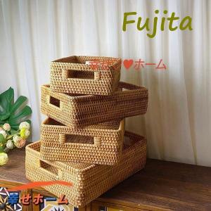 カントリー　ラタンバスケット　バスケット　藤　蓋付き収納　収納　（大） Amazon.co.jp: NJNEW フタ付き 収納 かご バスケット ランドリー