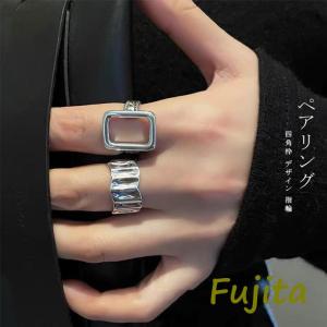 シルバーデザインリング ウェーブデザイン スクエアデザイン 指輪 リング 2タイプ｜fujita-store