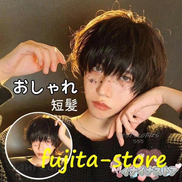 ウィッグ メンズ 短髪 かつら 自然 フルウィッグ 男装 おしゃれ ナチュラル かっこいい 可愛い ...
