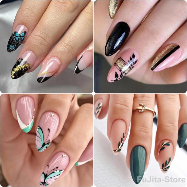 ネイルチップ ショート シール ハート かわいい  24枚入り グミシール付き つけ爪 ショートオー...