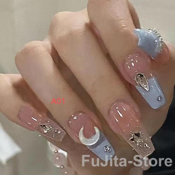 ネイルチップ ショート シール ハート かわいい  24枚入り グミシール付きチェック柄 つけ爪 シ...