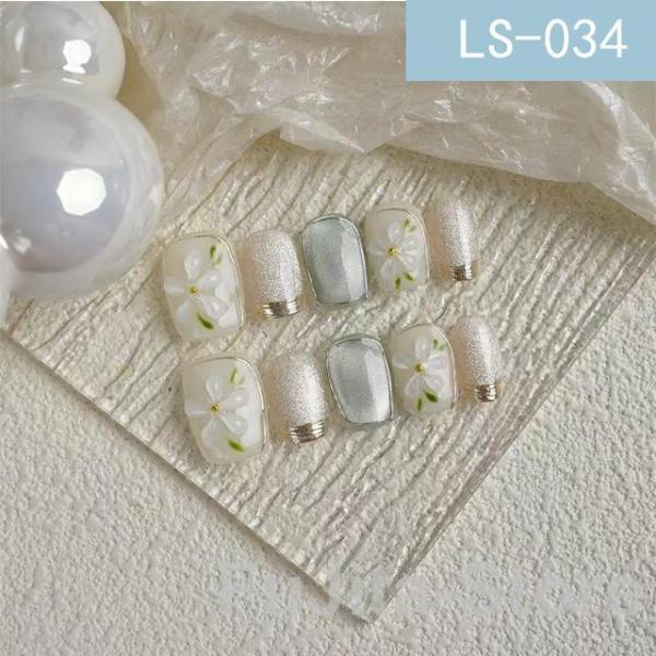 ネイルチップ 【オーダーメイド手作り】50種類 3D立体 ジェルネイル風 光線療法 グラデーション ...