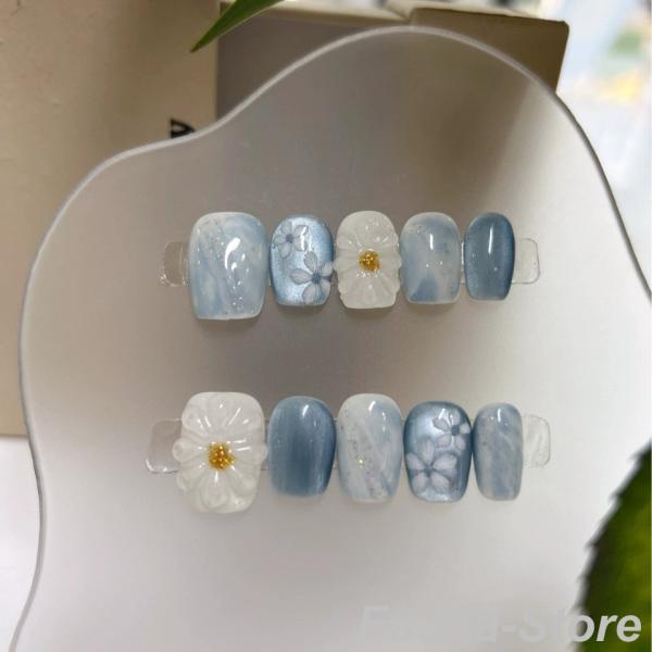 ネイルチップ 【オーダーメイド手作り】50種類 3D立体 ジェルネイル風 光線療法 グラデーション ...