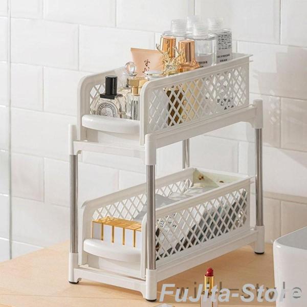 洗面台下 収納 シンク下 収納 引き出し シンク下 スライド収納 スライドラック 2段ラック 収納棚...