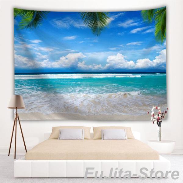タペストリー 自然風景 3D 壁掛け 防水 海 夏 おしゃれ テーブルクロス インテリア 180x1...