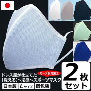 冷感  スポーツ 息がしやすい 蒸れない マスク 日本製 洗える 在庫 あり 布マスク 大きめ 男性用 L サイズ アトリエフジタ