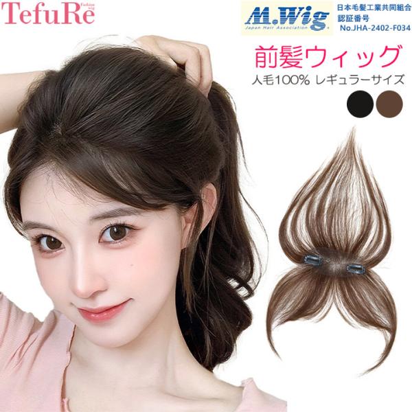 前髪ウィッグ 人毛100％ 部分ウィッグ ヘアピース ウィッグ バレない エクステ ウイッグ かつら...