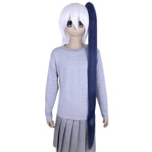 バンス 青 ウィッグ コスプレ ウイッグ 水色 藍色 紺...