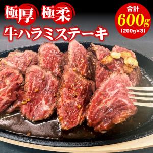 牛ハラミステーキ 600g(200g×3) 極厚 極柔 牛肉 ハラミ ステーキ
