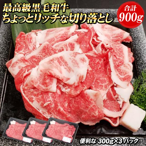 黒毛和牛 ちょっとリッチな切り落とし 900g（300g×3パック） 切り落とし 国産 すき焼き 黒...