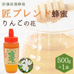 はちみつ　りんごと百花蜜　国産と外国ハチミツのブレンド　匠ブレンド蜂蜜　500g　ポリ容器入り　創業百二十余年老舗藤原養蜂場　｜fujiwarayohojo