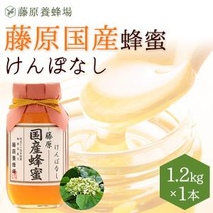 国産はちみつ　けんぽなしのハチミツ　藤原国産蜂蜜　1.2KG(1200g)　ガラス瓶入り　創業百二十余年老舗藤原養蜂場｜fujiwarayohojo