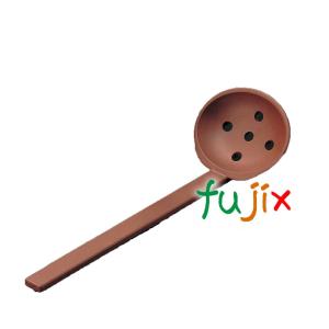 田舎杓子 茶 （穴あき） 1個 M11-200｜fujix-sizai