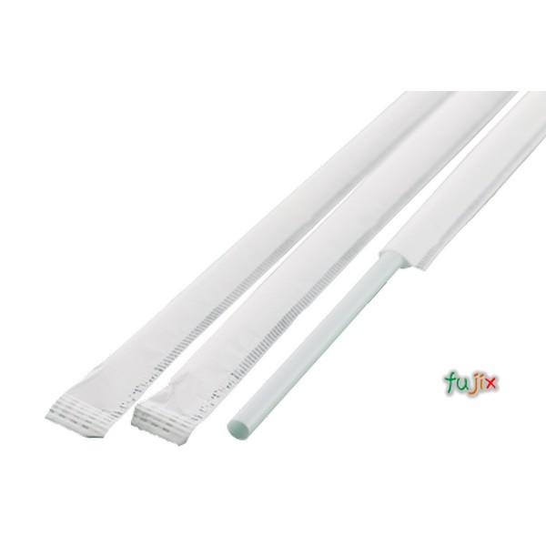 輸入　アイスコーヒー用 ストレートストロー 4.5mm×18cm 紙包装 白色 25000本（500...
