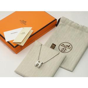 富士屋◆エルメス HERMES ポップアッシュ ネックレス ミディアム アイボリー シルバー金具 新品同様｜fujiya78