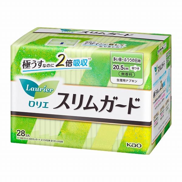 ロリエ スリムガード 多い昼〜ふつうの日用 羽つき（医薬部外品） 28個入×16パック（1ケース）花...