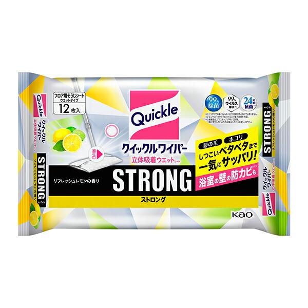 クイックルワイパー　立体吸着ウエットシート　ストロング　リフレッシュレモンの香り 12シート KO ...