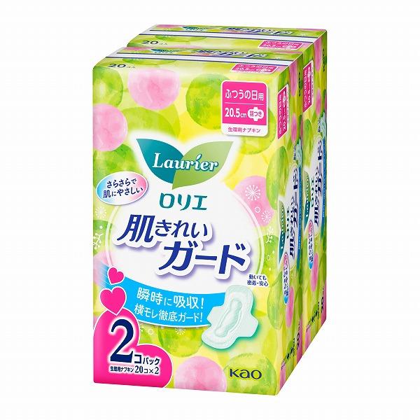 ロリエ　肌きれいガード昼用　羽つき　20コ入×2　3個セット　KO　花王