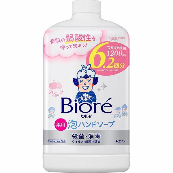 【医薬部外品】ビオレｕ 泡ハンドソープ フルーツの香り つめかえ用 1200mL
