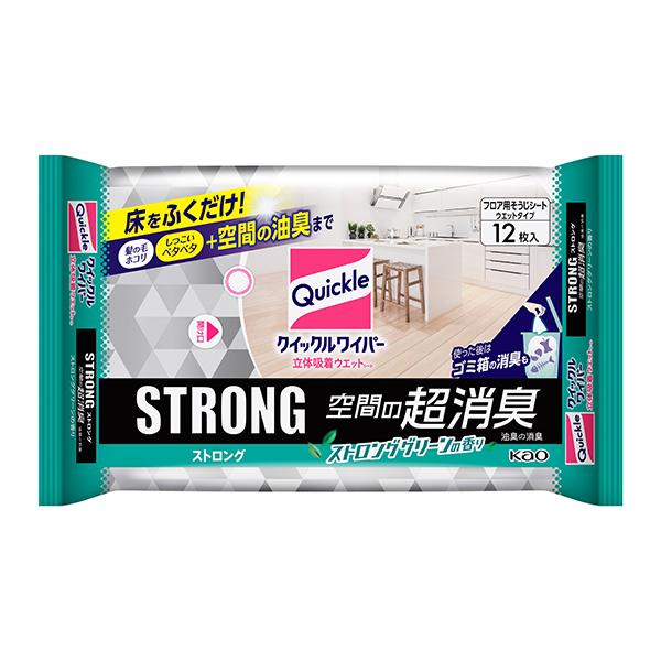 クイックルワイパー 立体吸着ウエットシート ストロング 空間の超消臭 12枚入