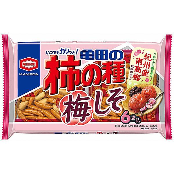 亀田　亀田の柿の種梅しそ6袋詰 164g×12個入り(1ケース)（YB）