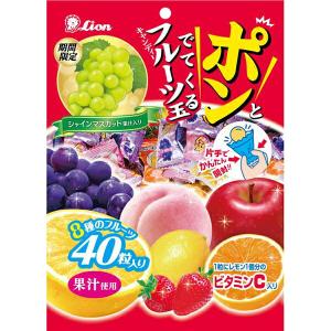 ライオン菓子 ポンとでてくるフルーツ玉キャンディー 140g×6個入り