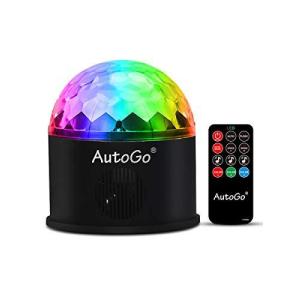 AutoGo ミラーボール ディスコライト LED ステージライト 舞台照明 リモコン付き 音声起動 多機能 水晶回転式ボールライト U